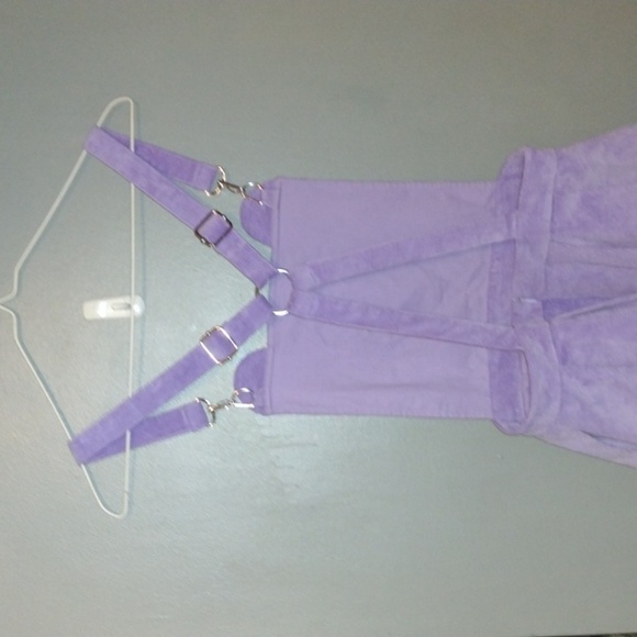 DOLLS kill x Care Bears Lilac Corduroy Pinafore Romper Mini Dress - Picture 5 of 12